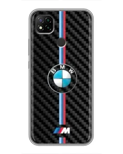 Чехол для Xiaomi Redmi 9c с картинкой «Эмблема BMW и карбон»