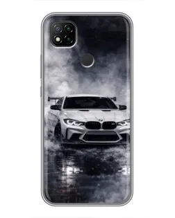 Чехол для Xiaomi Redmi 9c с картинкой «BMW сквозь туман»