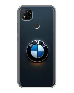Чехол для Xiaomi Redmi 9c с картинкой «Логотип BMW — минимализм»