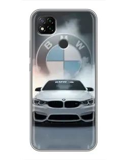 Чохол для Xiaomi Redmi 9c з картинкою «BMW в білому диму»
