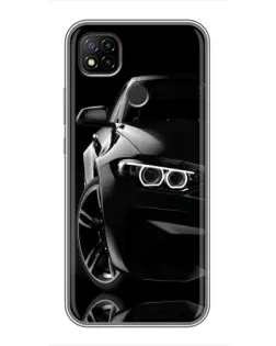 Чохол для Xiaomi Redmi 9c з картинкою «Чорна BMW — профіль»