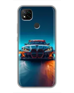 Чохол для Xiaomi Redmi 9c з картинкою «BMW — вогні неону»