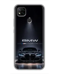 Чохол для Xiaomi Redmi 9c з картинкою «BMW крізь нічне місто»