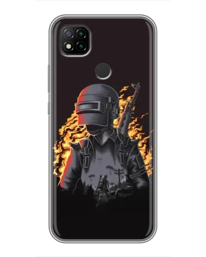 Чехол для Xiaomi Redmi 9c с картинкой «PUBG — огненный силуэт» Чехол для Xiaomi Redmi 9c с картинкой «PUBG — огненный силуэт»