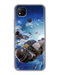 Чехол для Xiaomi Redmi 9c с картинкой «Десант PUBG — прыжок»