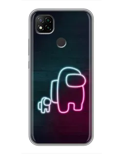Чехол для Xiaomi Redmi 9c с картинкой «Among Us неон-арт»