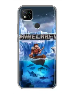 Чехол для Xiaomi Redmi 9c с картинкой «Minecraft ледяной мир»
