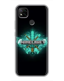 Чехол для Xiaomi Redmi 9c с картинкой «Minecraft Diamond лого»