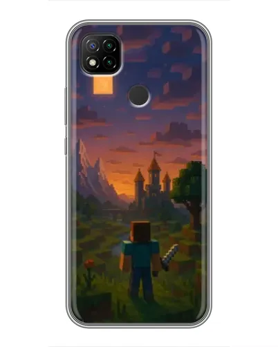 Чехол для Xiaomi Redmi 9c с картинкой «Стив у башни» Чехол для Xiaomi Redmi 9c с картинкой «Стив у башни»