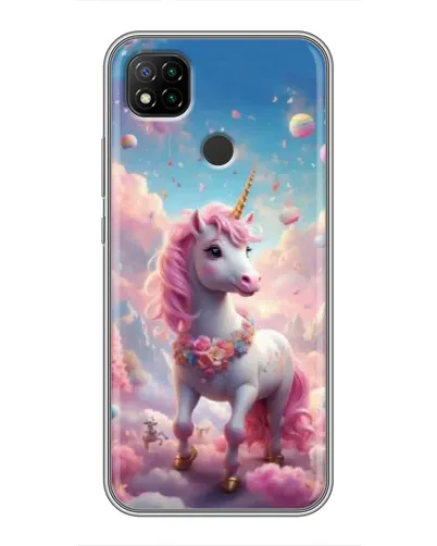 Чехол для Xiaomi Redmi 9c с картинкой «Единорог среди облаков»
