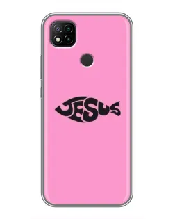 Чехол для Xiaomi Redmi 9c с картинкой «Розовый символ  Jesus»