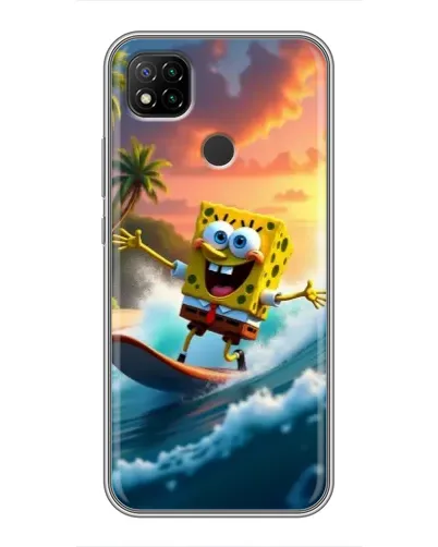 Чехол для Xiaomi Redmi 9c с картинкой «Губка Боб серфингист» Чехол для Xiaomi Redmi 9c с картинкой «Губка Боб серфингист»