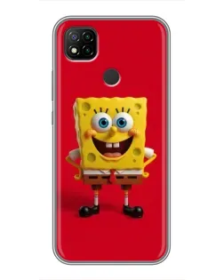 Чехол для Xiaomi Redmi 9c с картинкой «Спанч Боб на красном»