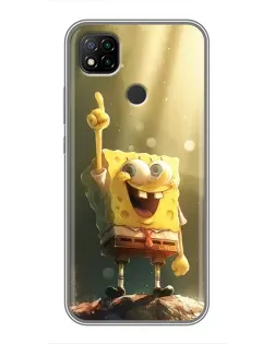 Чехол для Xiaomi Redmi 9c с картинкой «Сияющий Спанч Боб»