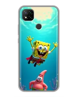 Чехол для Xiaomi Redmi 9c с картинкой «Спанч Боб под водой»