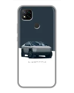 Чехол для Xiaomi Redmi 9c с картинкой «Серебристый Cybertruck Tesla»
