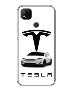Чехол для Xiaomi Redmi 9c с картинкой «Tesla White Style»