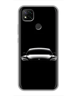 Чехол для Xiaomi Redmi 9c с картинкой «Фары Tesla Night»