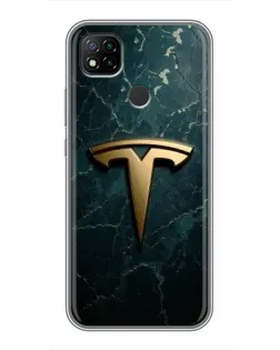 Чехол для Xiaomi Redmi 9c с картинкой «Мраморная Tesla Gold»