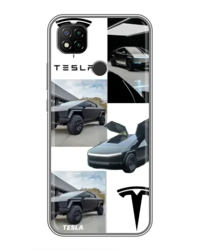 Чехол для Xiaomi Redmi 9c с картинкой «Коллаж Cybertruck Tesla» Чехол для Xiaomi Redmi 9c с картинкой «Коллаж Cybertruck Tesla»
