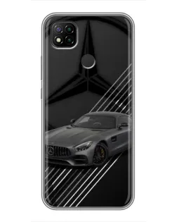 Чехол для Xiaomi Redmi 9c с картинкой «Mercedes AMG — графика»