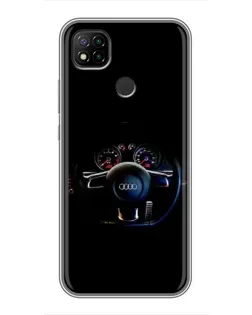 Чехол для Xiaomi Redmi 9c с картинкой «Салон Audi — руль» Чехол для Xiaomi Redmi 9c с картинкой «Салон Audi — руль»