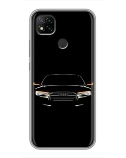 Чехол для Xiaomi Redmi 9c с картинкой «Audi — ночной контур»