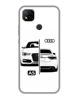 Чехол для Xiaomi Redmi 9c с картинкой «Audi — контрастный дизайн»