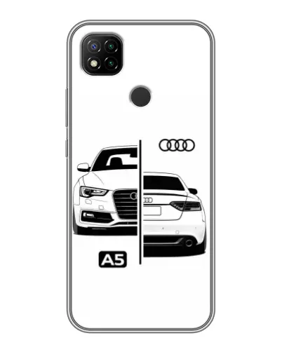 Чехол для Xiaomi Redmi 9c с картинкой «Audi — контрастный дизайн» Чехол для Xiaomi Redmi 9c с картинкой «Audi — контрастный дизайн»