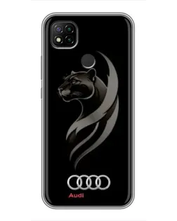 Чехол для Xiaomi Redmi 9c с картинкой «Графика — пантера и Audi»