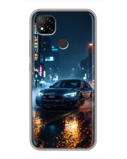 Чехол для Xiaomi Redmi 9c с картинкой «Ночной город и Audi»