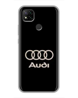 Чехол для Xiaomi Redmi 9c с картинкой «Audi — золотой логотип»
