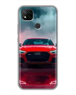 Чехол для Xiaomi Redmi 9c с картинкой «Audi RS — красный стиль»