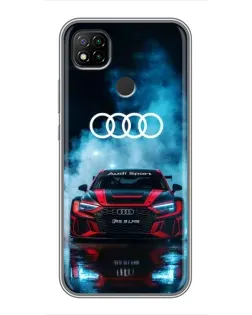Чехол для Xiaomi Redmi 9c с картинкой «Audi Sport — неон»