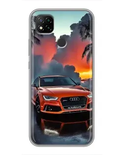 Чехол для Xiaomi Redmi 9c с картинкой «Audi — закат»