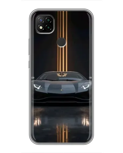 Чехол для Xiaomi Redmi 9c с картинкой «Lamborghini золотые линии»