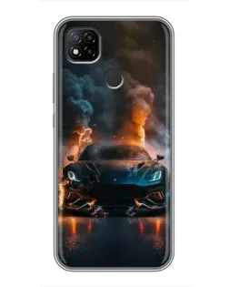 Чехол для Xiaomi Redmi 9c с картинкой «Lamborghini дымная эстетика»