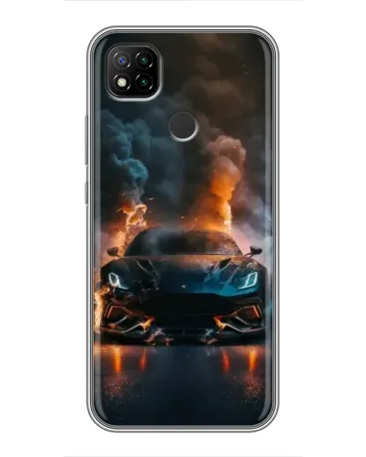 Чехол для Xiaomi Redmi 9c с картинкой «Lamborghini дымная эстетика»