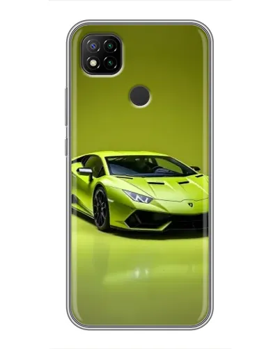 Чехол для Xiaomi Redmi 9c с картинкой «Салатовый Lamborghini Huracan»