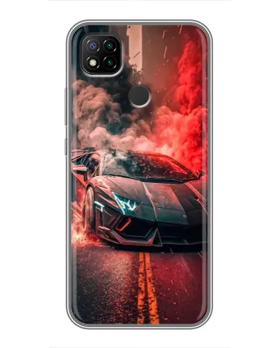 Чехол для Xiaomi Redmi 9c с картинкой «Lamborghini красный дым»
