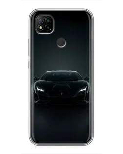 Чехол для Xiaomi Redmi 9c с картинкой «Черный Lamborghini Aventador»