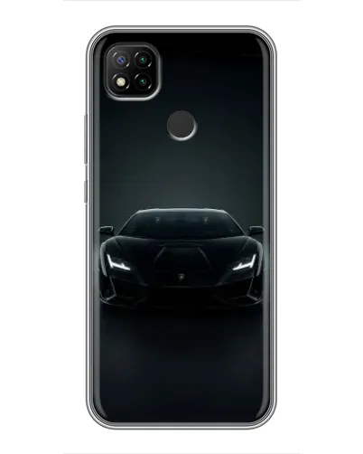 Чехол для Xiaomi Redmi 9c с картинкой «Черный Lamborghini Aventador»