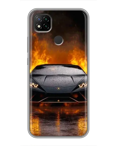 Чехол для Xiaomi Redmi 9c с картинкой «Lamborghini в огне»