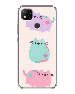 Чехол для Xiaomi Redmi 9c с картинкой «Pusheen трио»