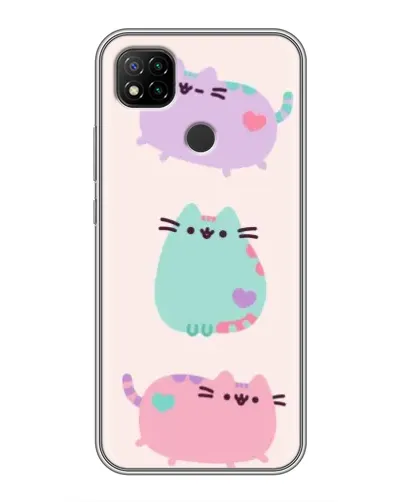Чехол для Xiaomi Redmi 9c с картинкой «Pusheen трио» Чехол для Xiaomi Redmi 9c с картинкой «Pusheen трио»