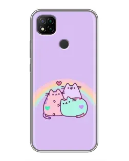 Чехол для Xiaomi Redmi 9c с картинкой «Радужные Пушины»