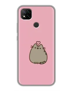 Чехол для Xiaomi Redmi 9c с картинкой «Pusheen сердце»