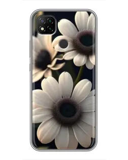 Чехол для Xiaomi Redmi 9c с картинкой «Белые маргаритки макро»