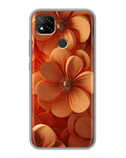 Чехол для Xiaomi Redmi 9c с картинкой «Оранжевый макро цветок»