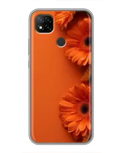 Чехол для Xiaomi Redmi 9c с картинкой «Оранжевые герберы»